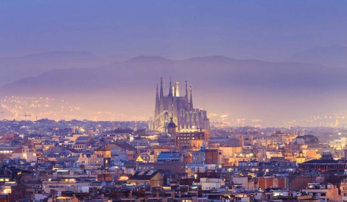 Twilight top of view Barcelona