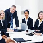 Diverse business group meeting