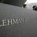 A logo of Lehman Brothers is seen outside its Asia headquarters in Tokyo