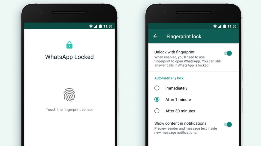 whatsapp android fingerprint sensor
