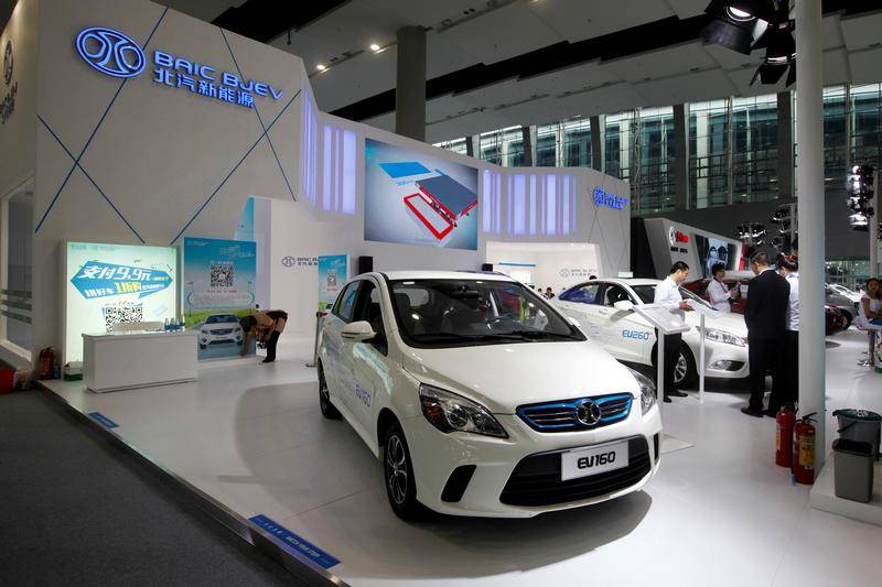 BAIC Motor electric vehicles are shown at China (Guangzhou