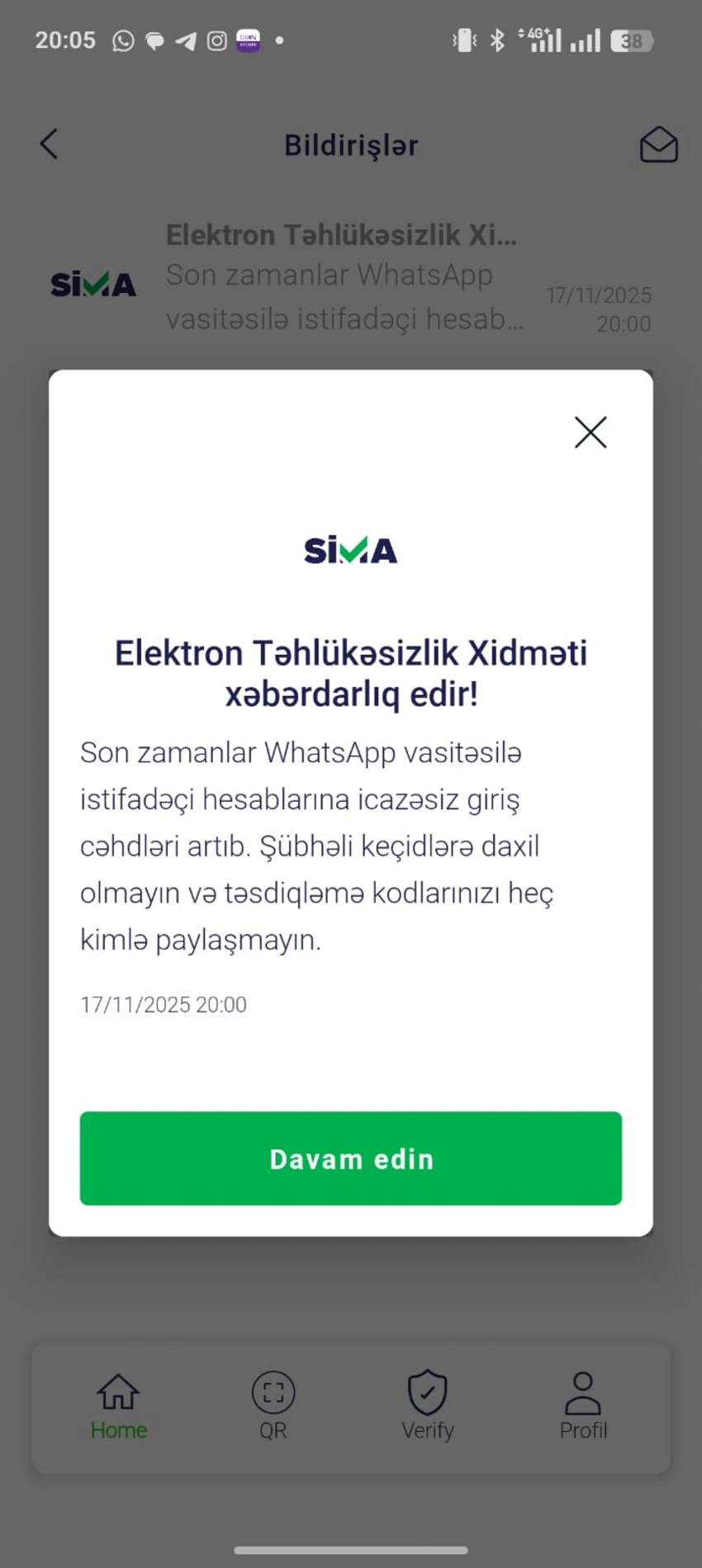 Dövlət Xidməti "WhatsApp" istifadəçilərinə xəbərdarlıq edib 1 8