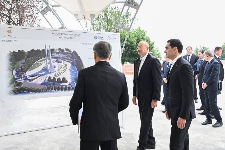 Azərbaycan və Türkmənistan prezidentləri Şuşa məscidində tikinti işlərinin gedişi ilə tanış olublar 8 6a3a5152d766a6a3a5152d766b17822068026a3a5152d76686a3a5152d7669