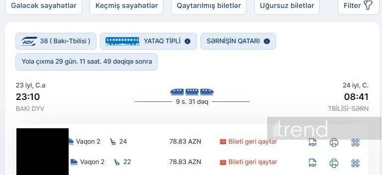 Bakı–Tbilisi qatarına biletlərin qiymətləri ucuzlaşdı 1 trend bilet2